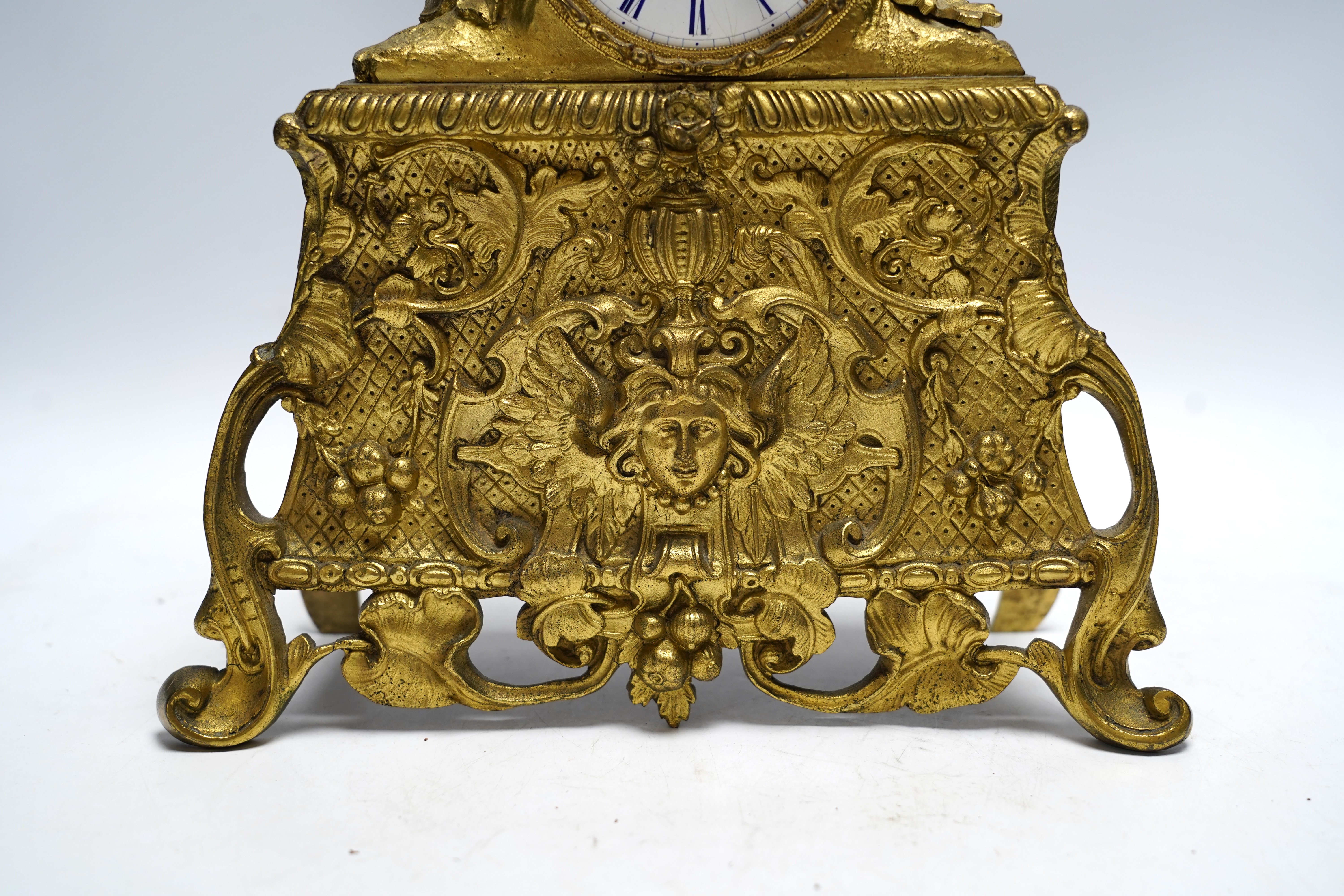 A mid 19th century ormolu eight day mantel clock, by Leroy and Co., of Paris, 34cm